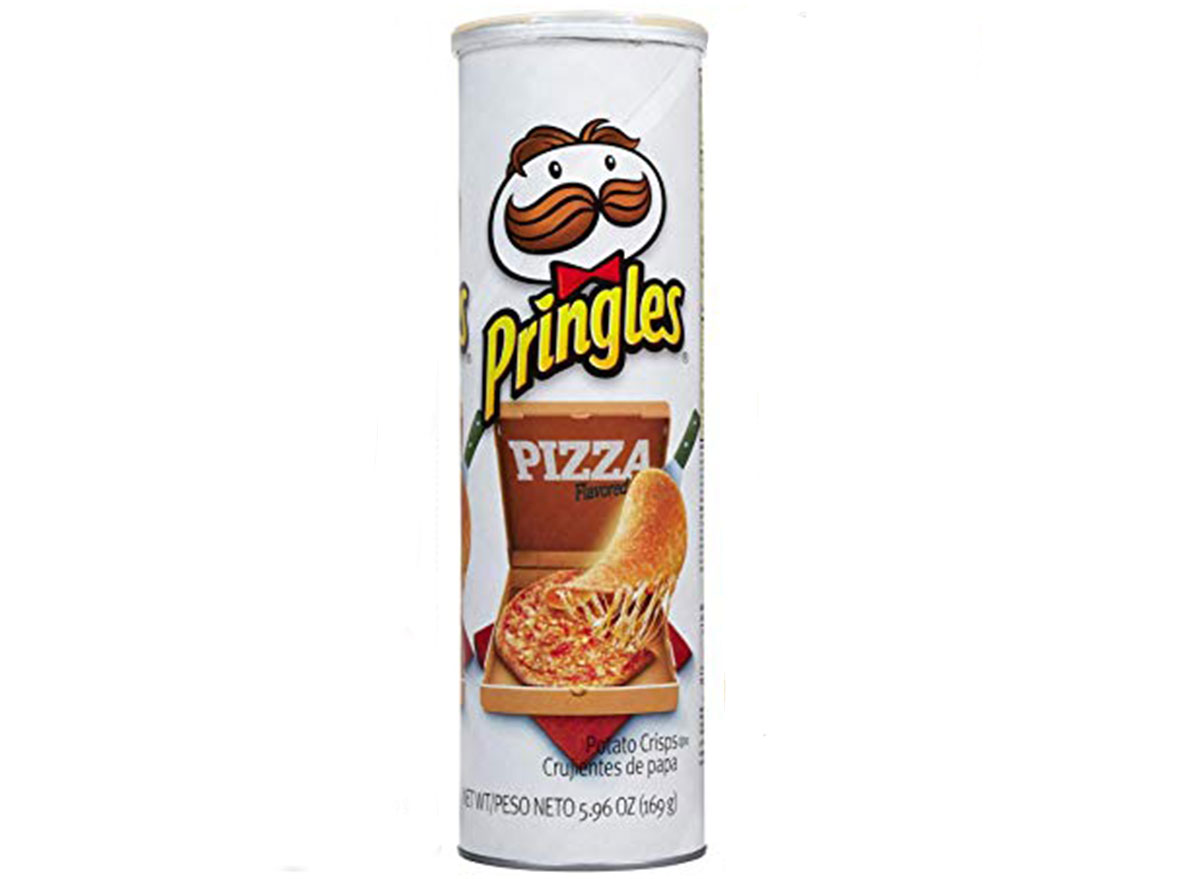 pringles pizza flavored chips can