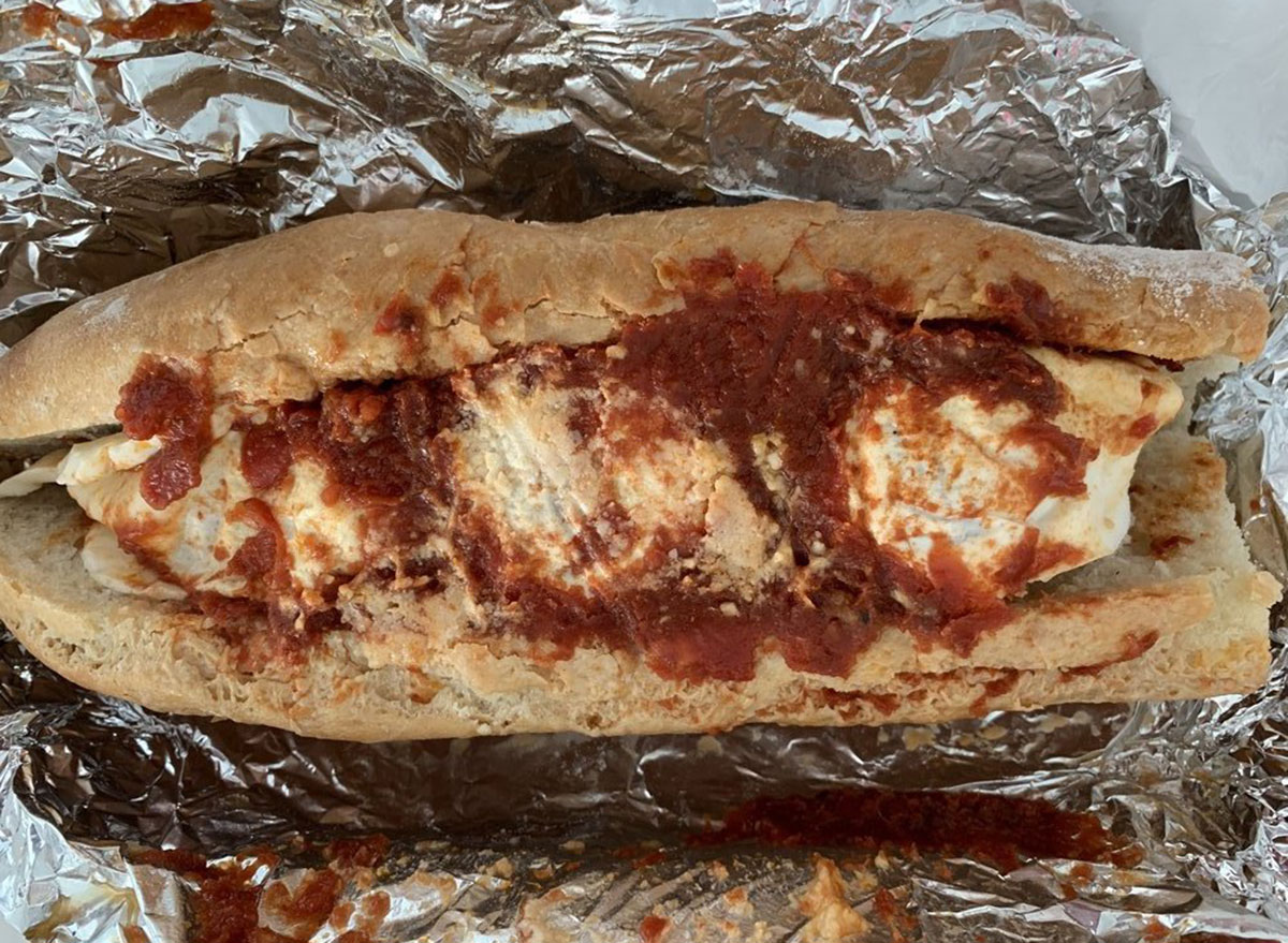 second street bakery meatball sub sandwich image in foil