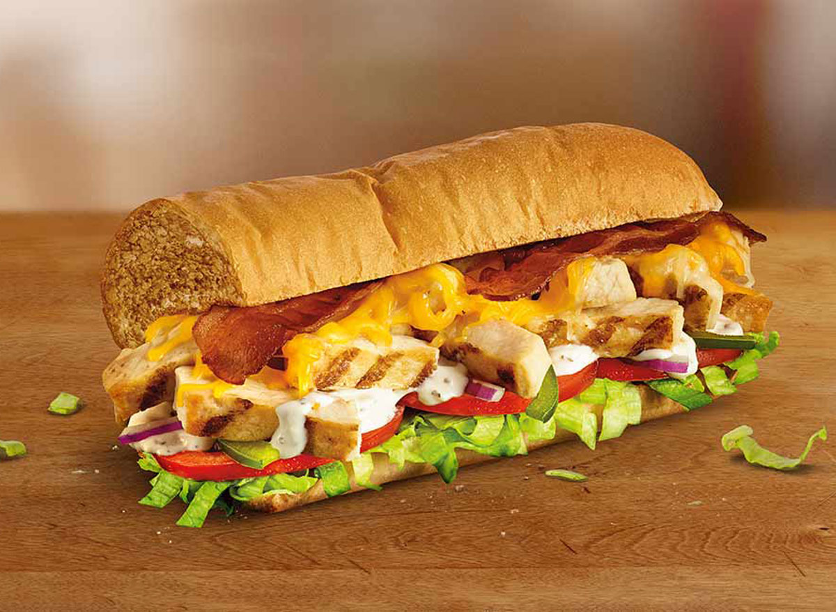 Subway chicken bacon ranch sub