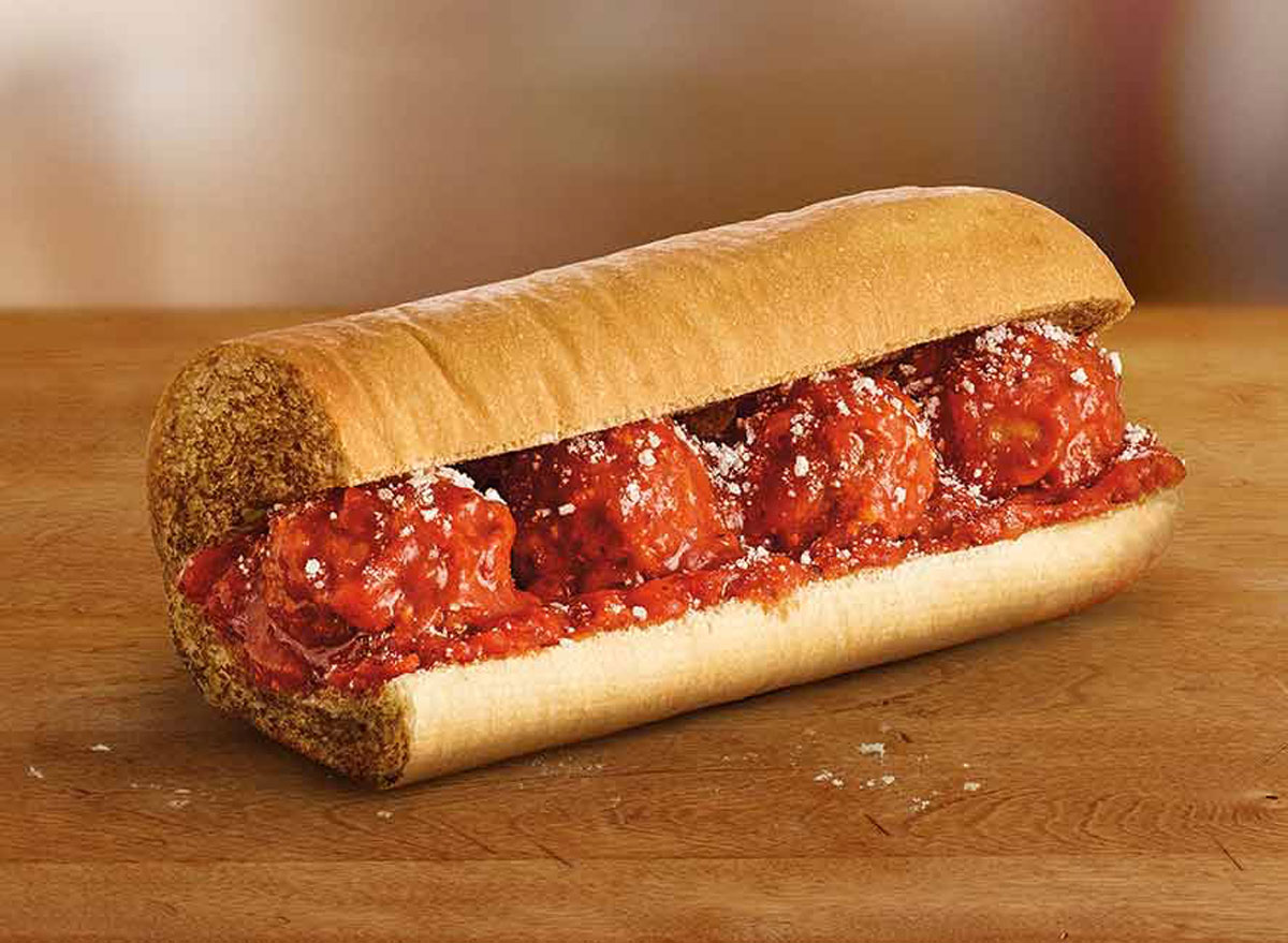 Subway meatball marinara sub