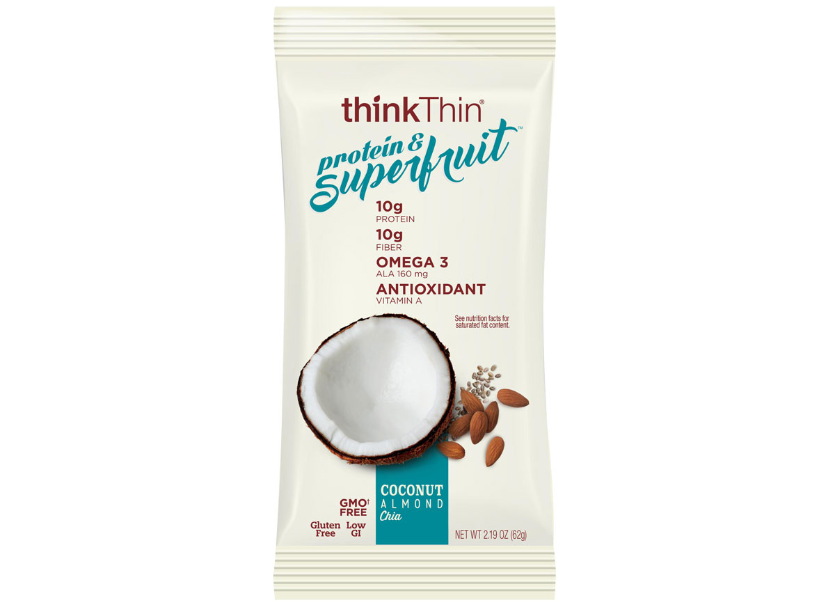 thinkthin protein superfruit bar coconut almond chia