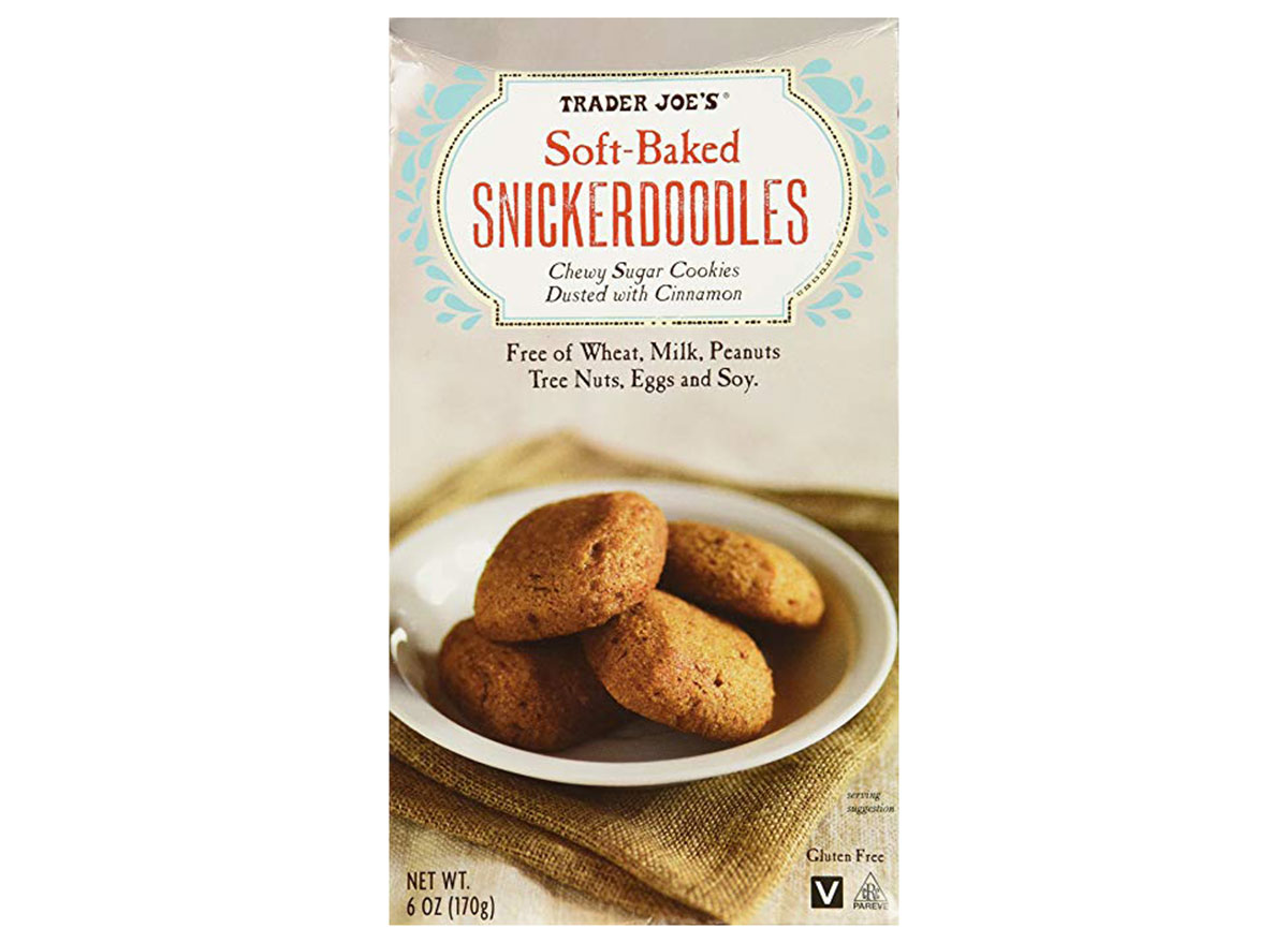 trader joes soft baked snickerdoodles box