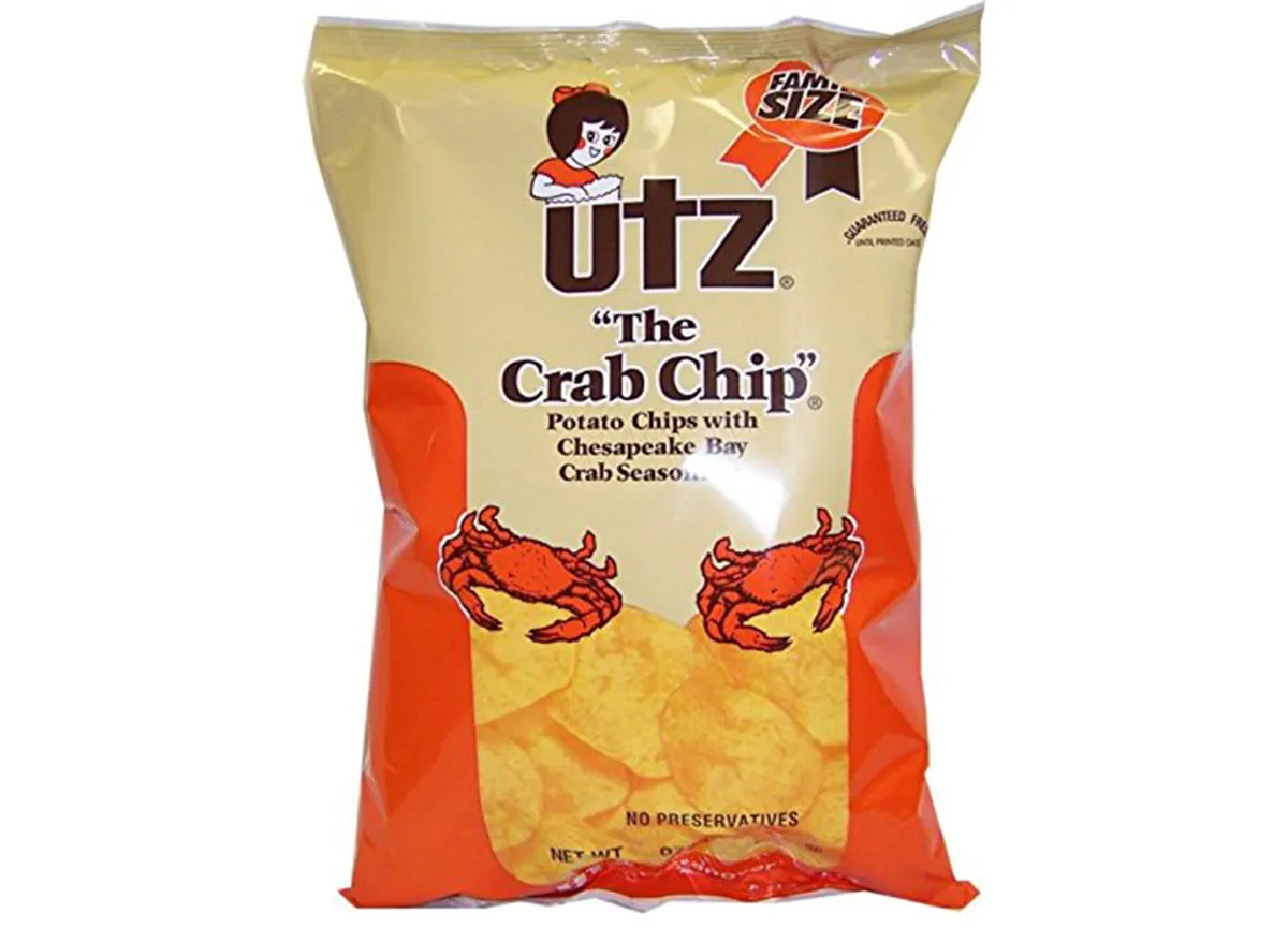 utz the crab chip flavored bag