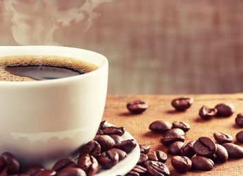 mug of coffee with beans