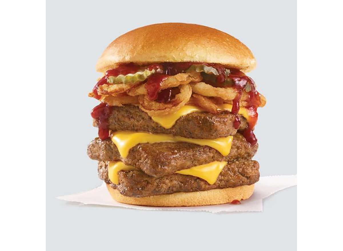 wendys barbecue triple cheeseburger