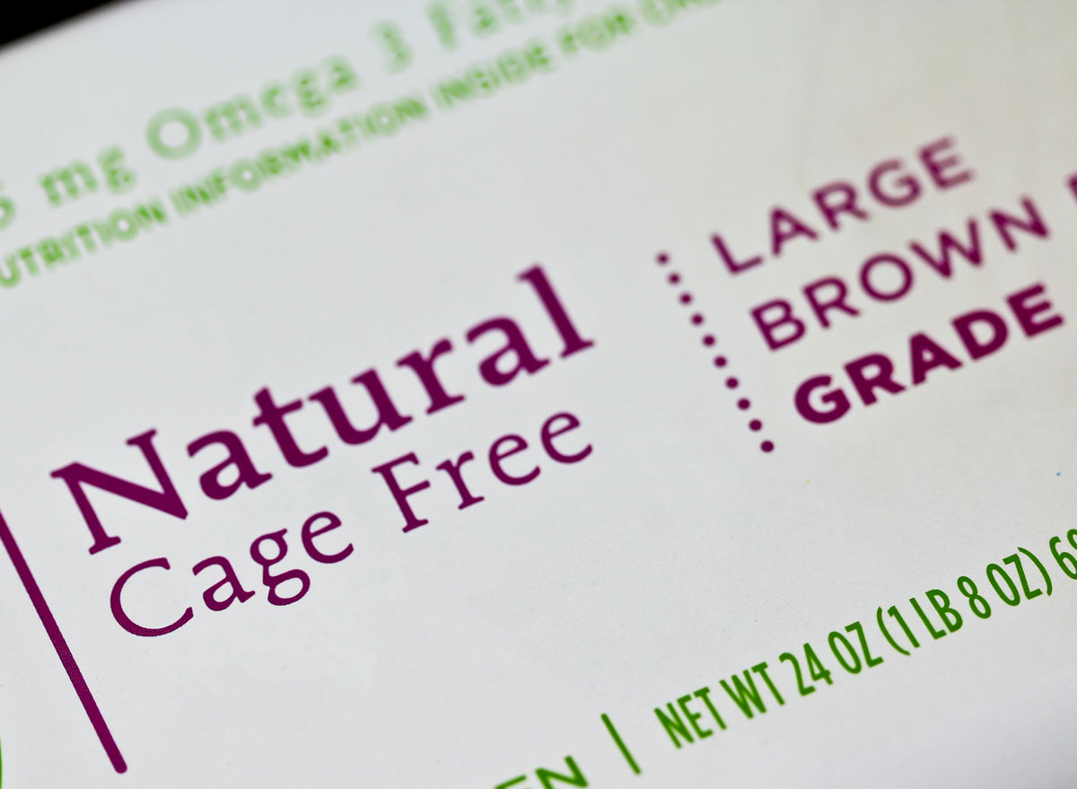 cage free egg carton