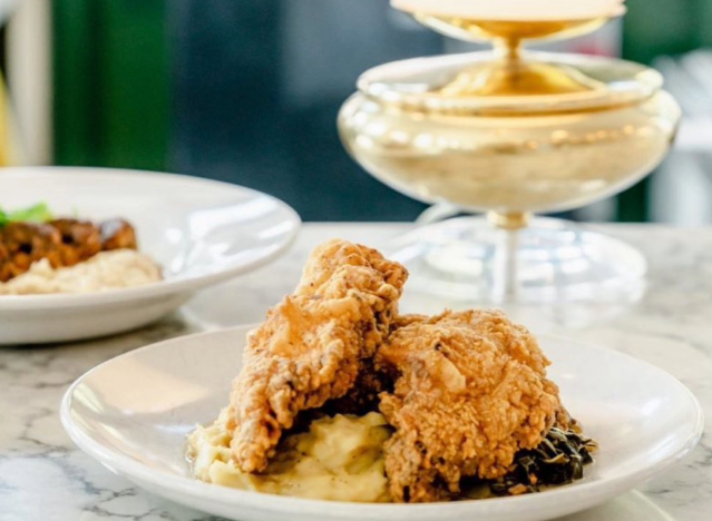 colleen's fried chicken on a plate.
