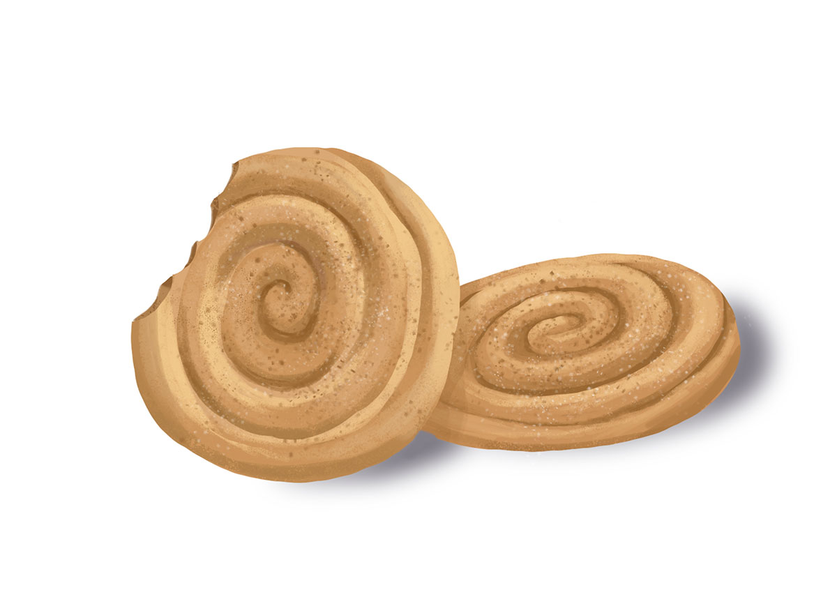 girl scout cookies cinnaspins isolated graphic
