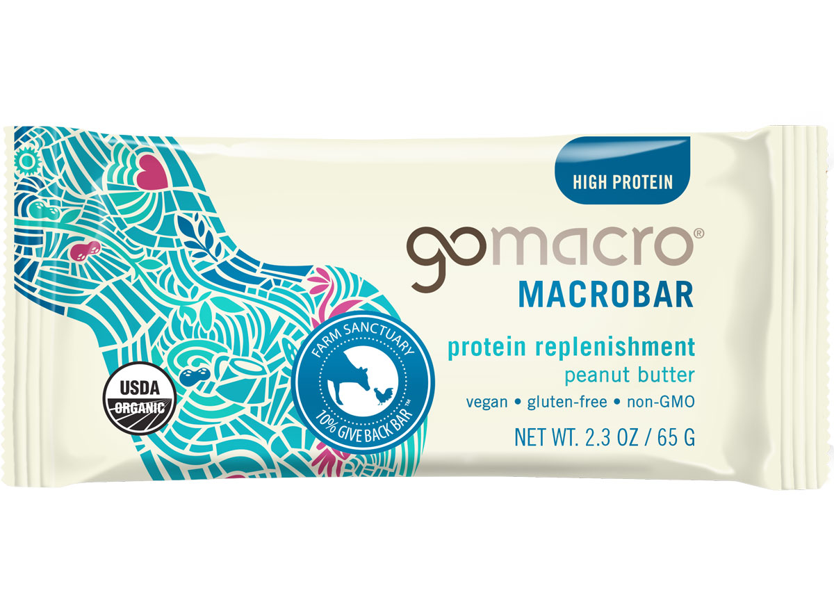 gomacro macrobar protein replenishment peanut butter farm sanctuary give back bar