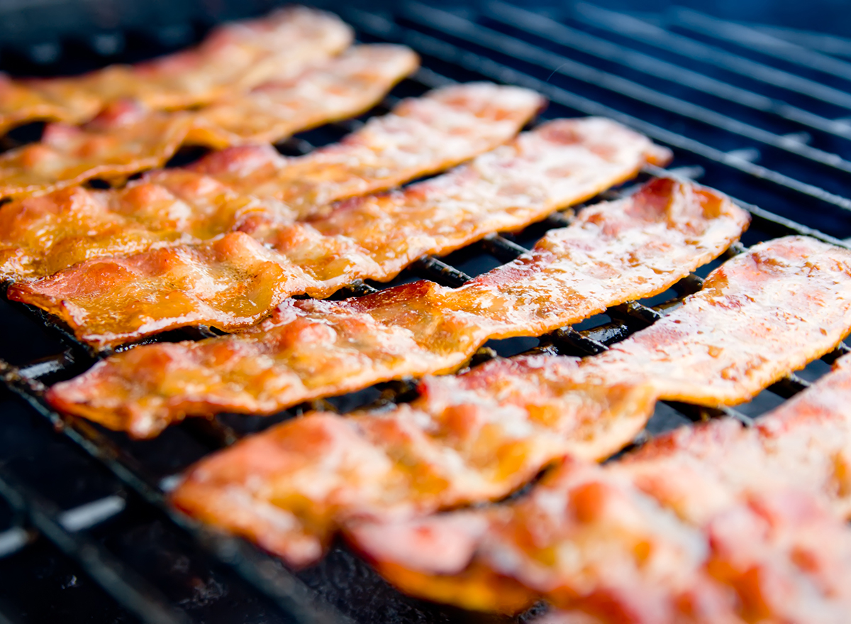 bacon strips on grill