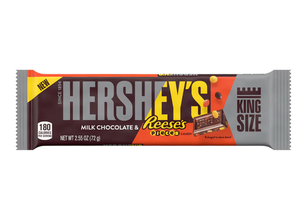 hershey's reese's pieces milk chocolate king size candy bar