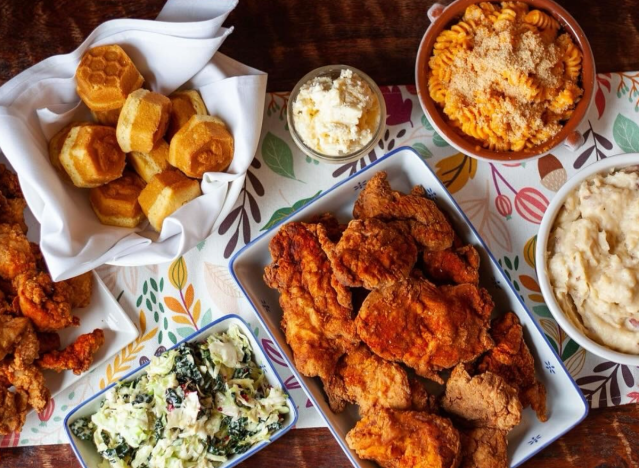 assorted food from honey butter fried chicken.