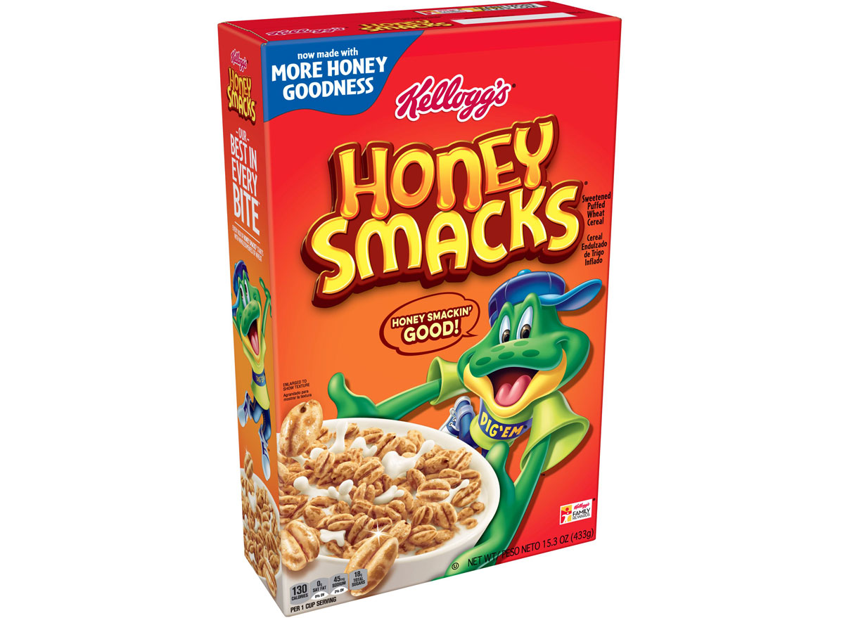 Kelloggs honey smacks cereal - unhealthiest worst cereals