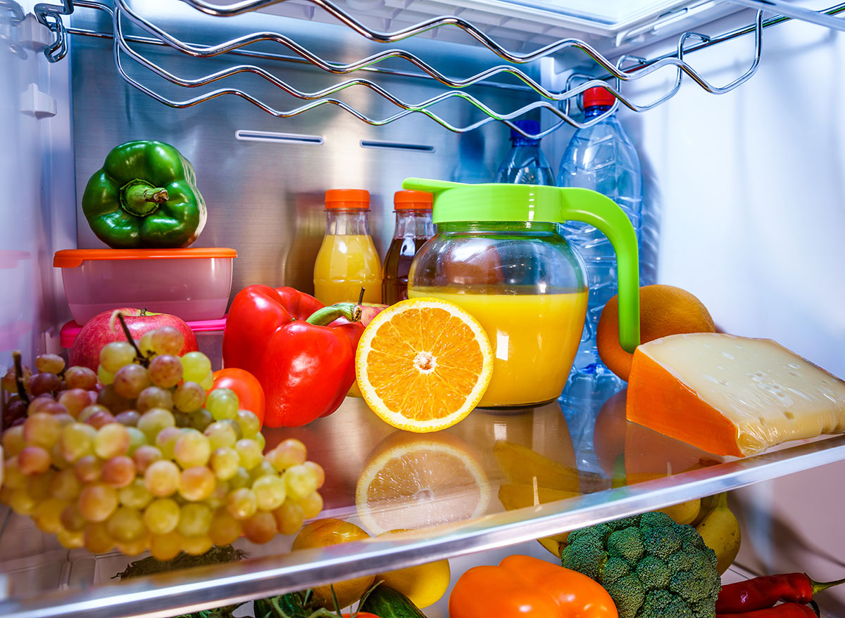 middle shelf fridge juice fruits