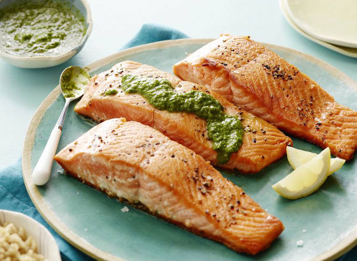 pan seared salmon with basil vinaigrette recipe