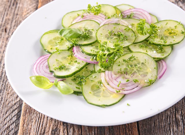 Pickled cucumber and onion salad