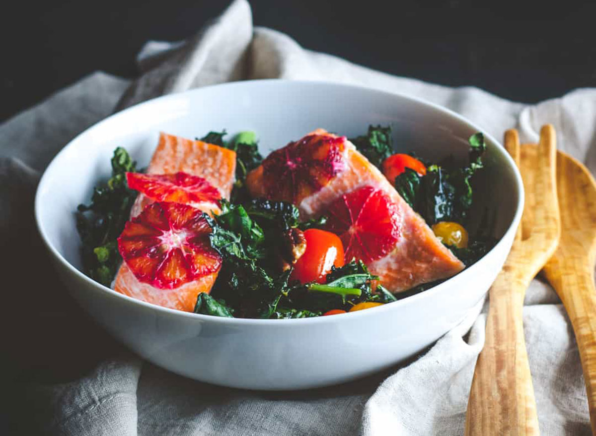 roasted kale salmon detox salad recipe