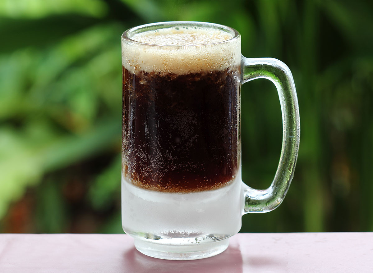 root beer in glass mug