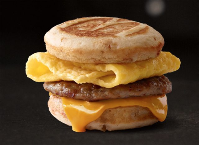 mcdonalds breakfast sausage egg cheese mcgriddle