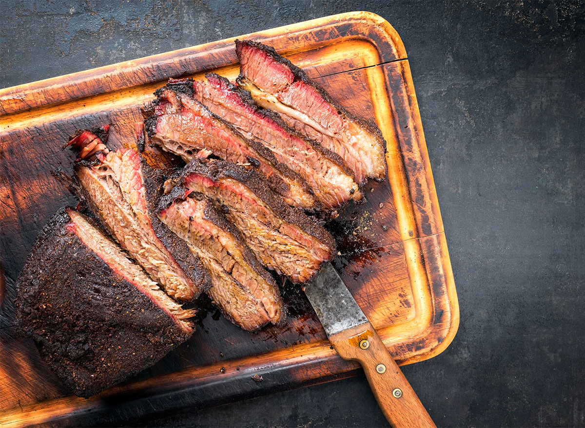 beef brisket on platter