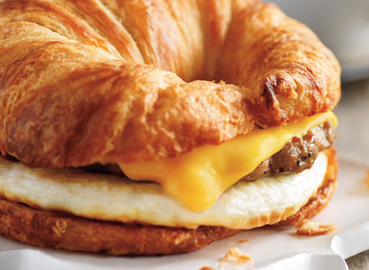 dunkin sausage egg cheese sandwich croissant