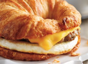 dunkin sausage egg cheese sandwich croissant
