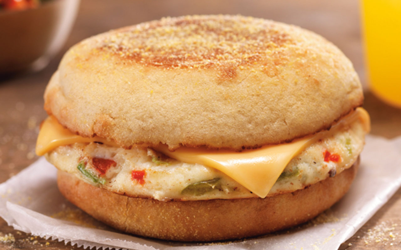 dunkin veggie egg white sandwich close up