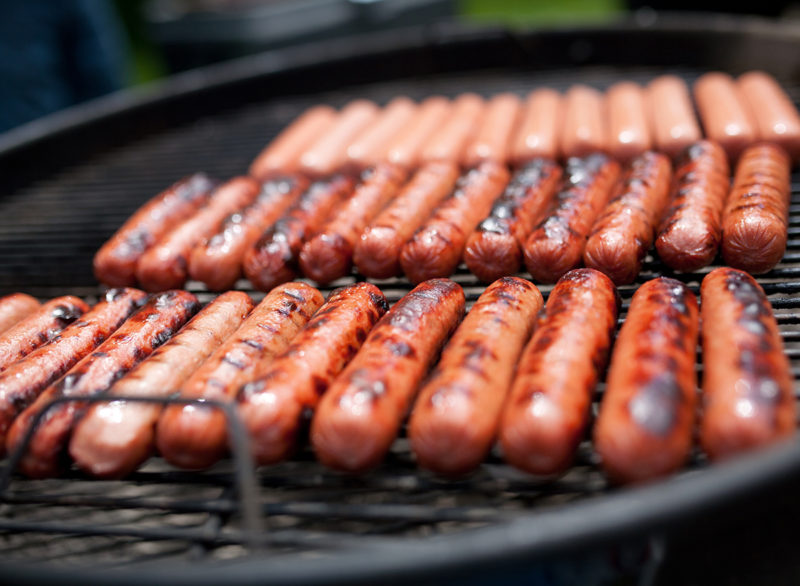 Shutterstock. grilled hot dogs. 
