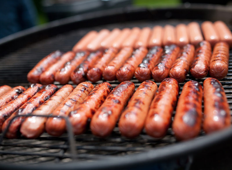 grilled hot dogs