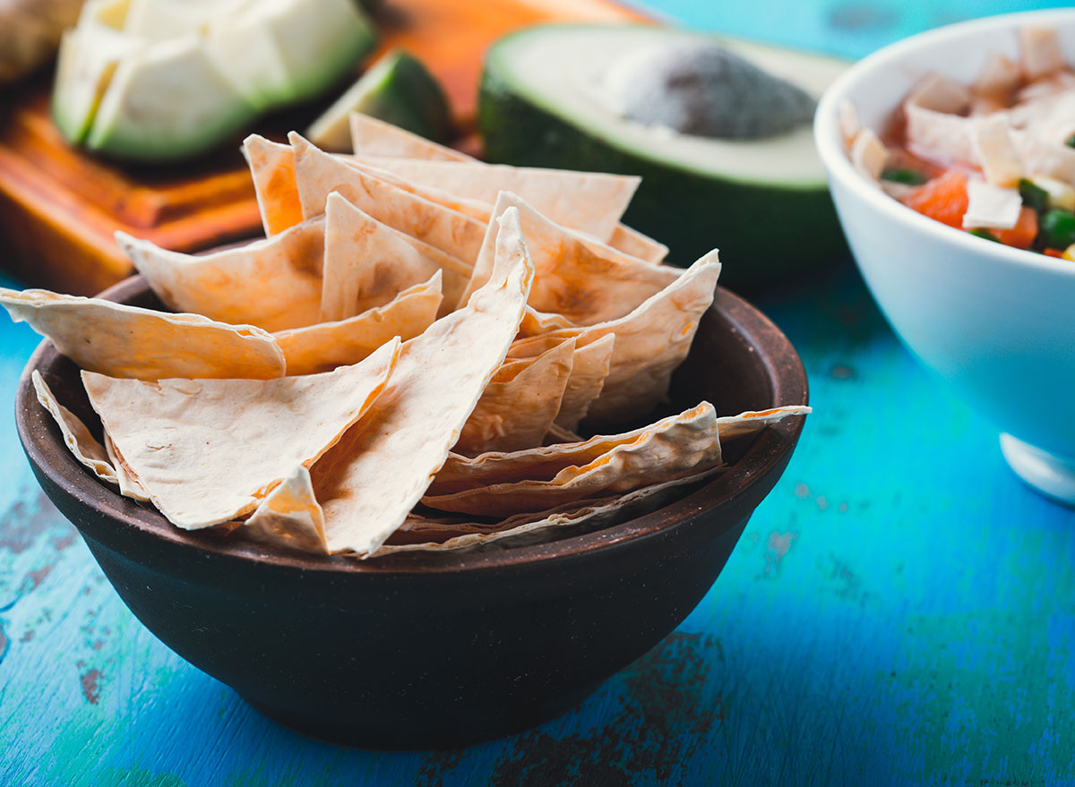 homemade flour tortilla chips