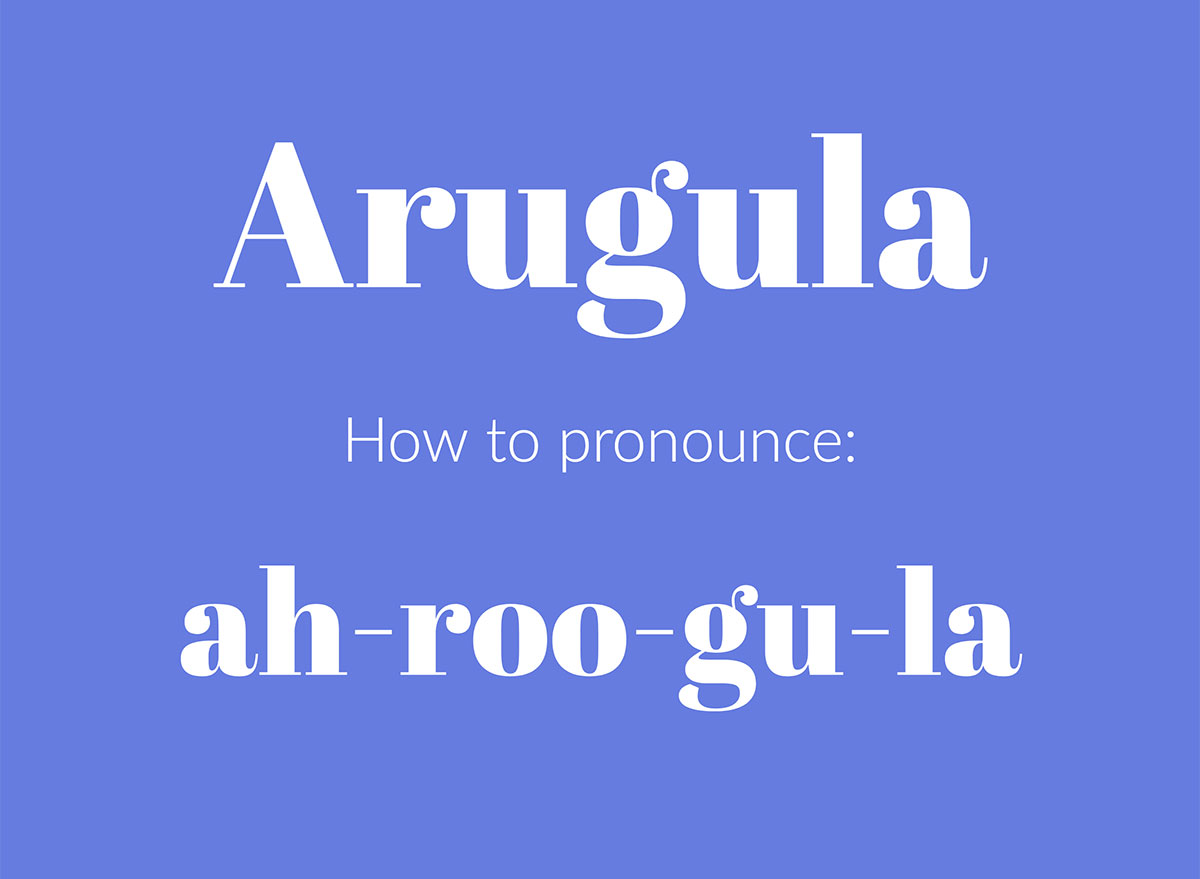 how to pronounce arugula graphic