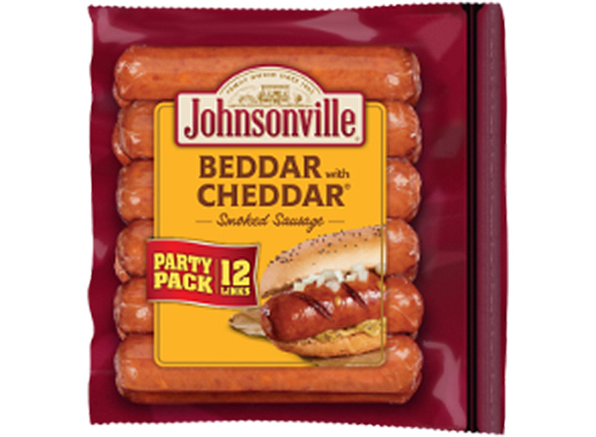 12 packaged johnsonville beddar with cheddar smoked sausage
