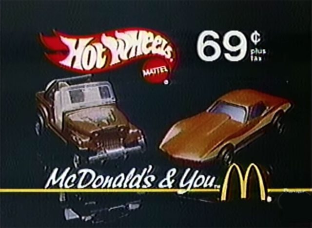 Mcdonalds hot wheels 1980s