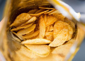 Ridge potato chips in bag
