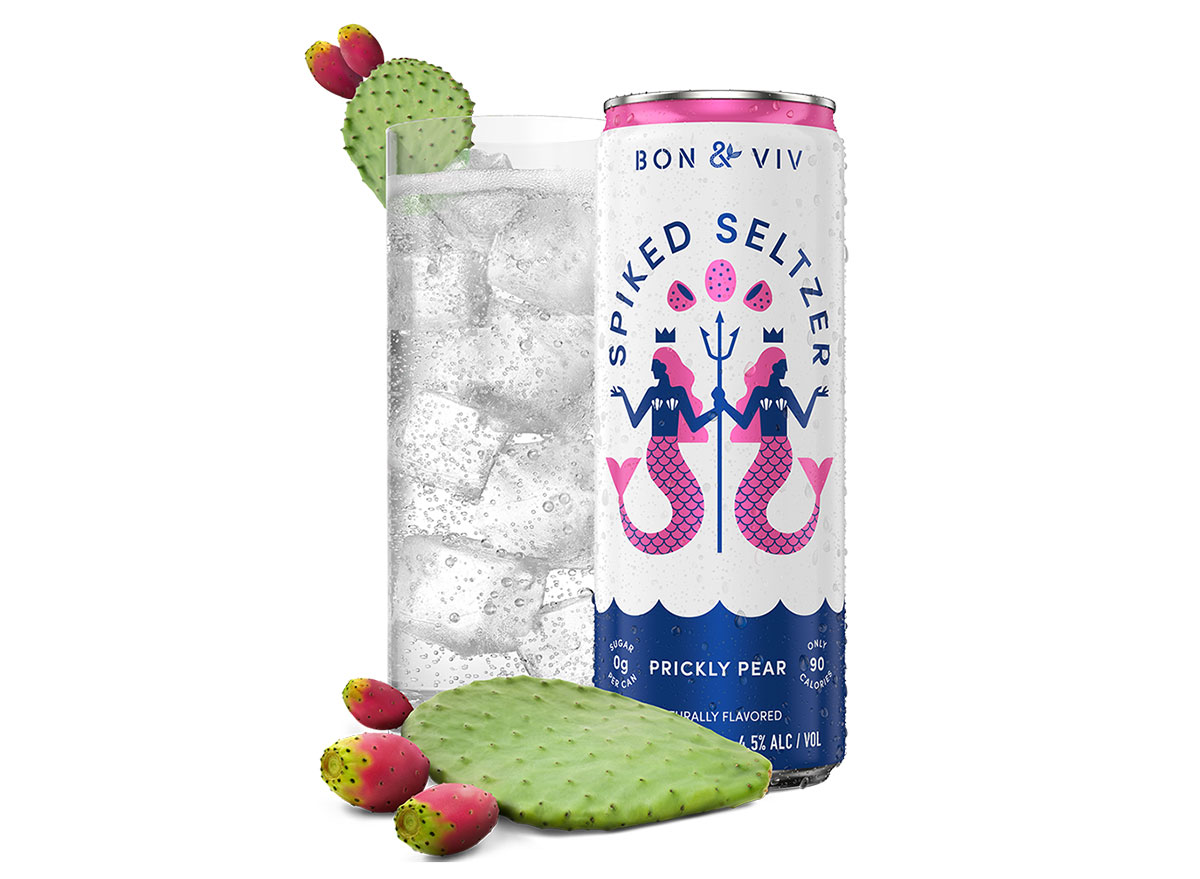 prickly pear bon viv spiked seltzer can glass