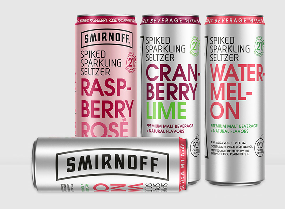 assorted smirnoff seltzer cans