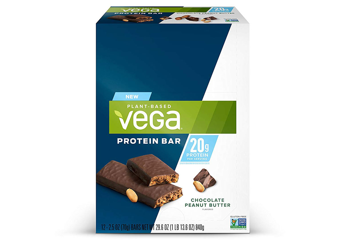 vega chocolate peanut butter plant based protein bar