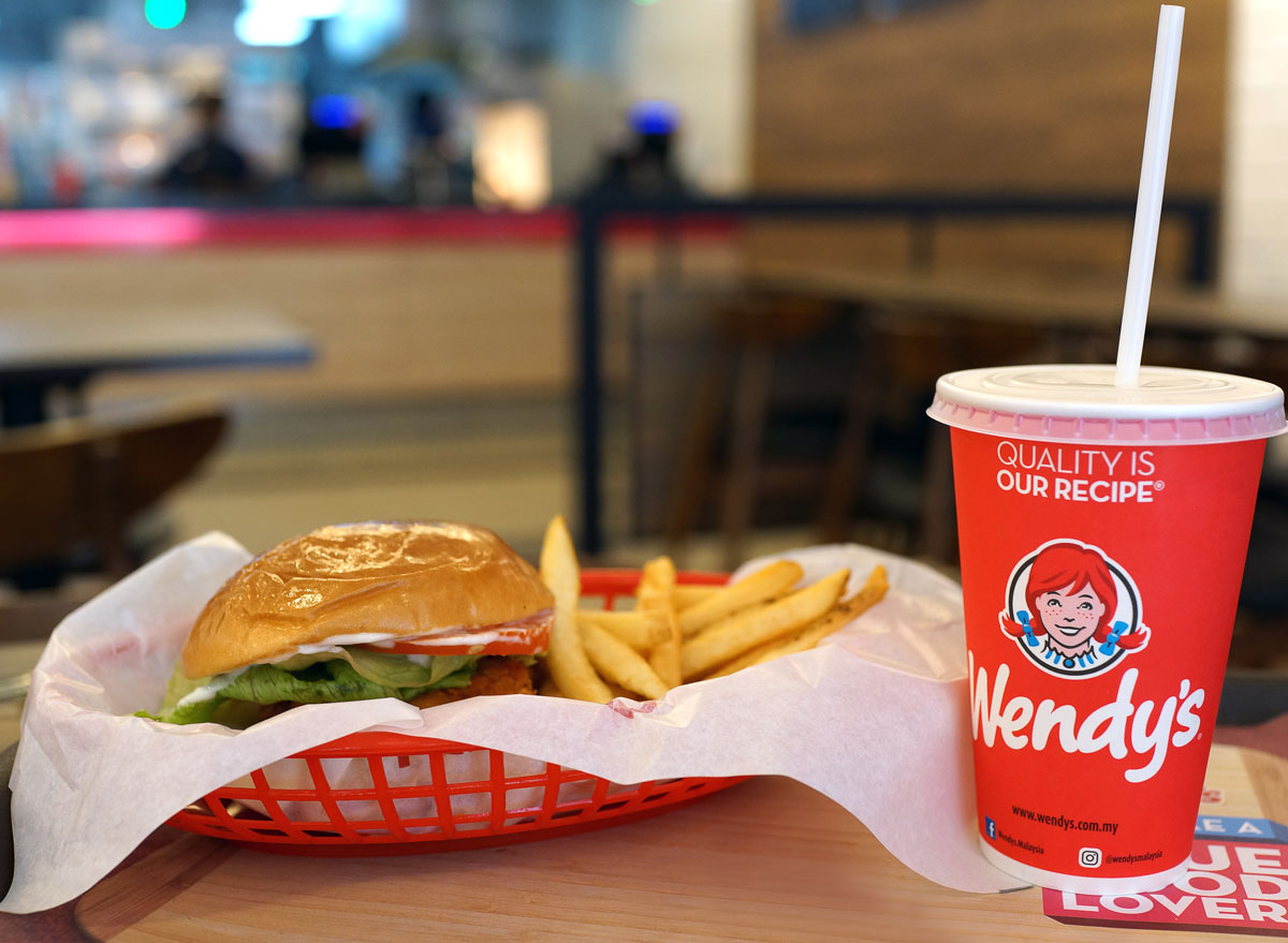 wendys meal burger fries soda