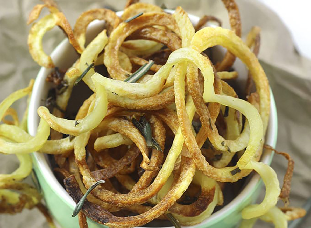 crispy bagt krøllet fries spiraliseret