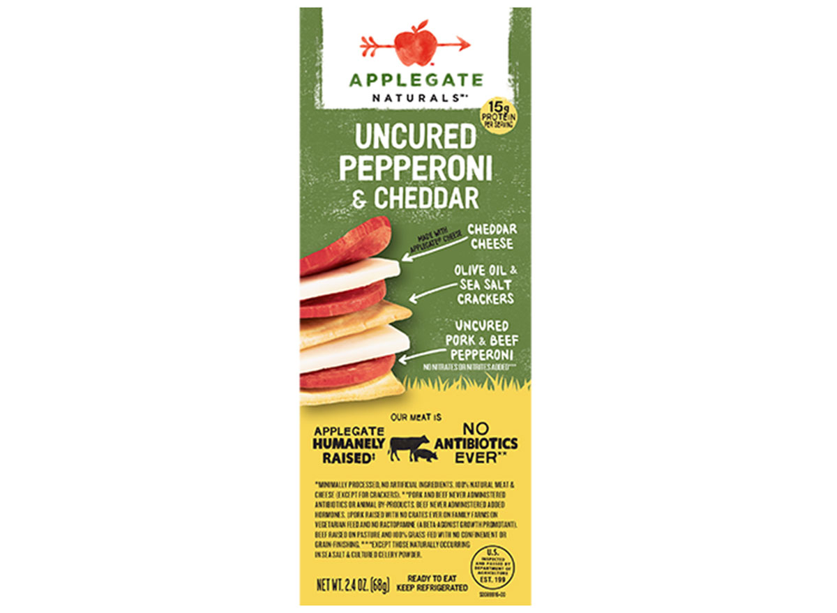 applegate stackables pepperoni cheddar snack pack