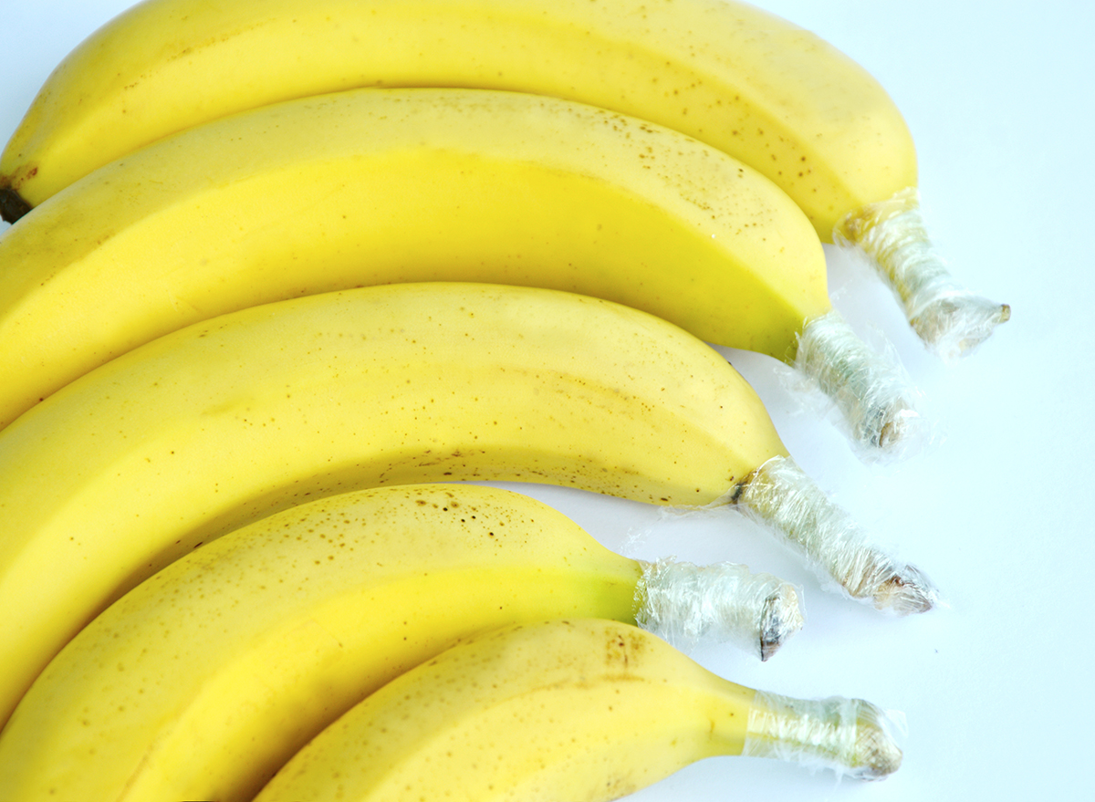 bananas with individually wrapped stems