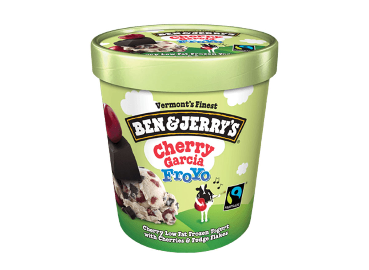 ben jerrys cherry garcia frozen yogurt carton
