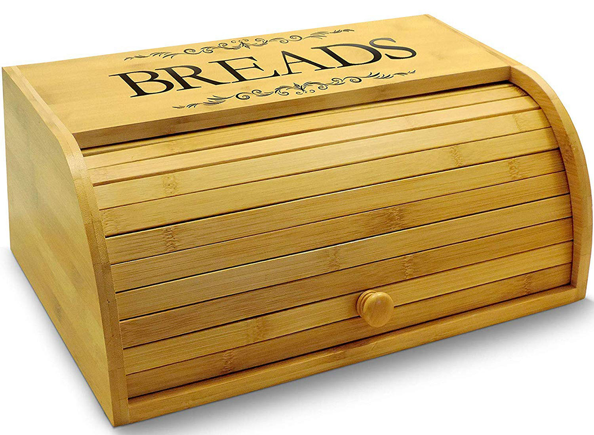 wooden bread box