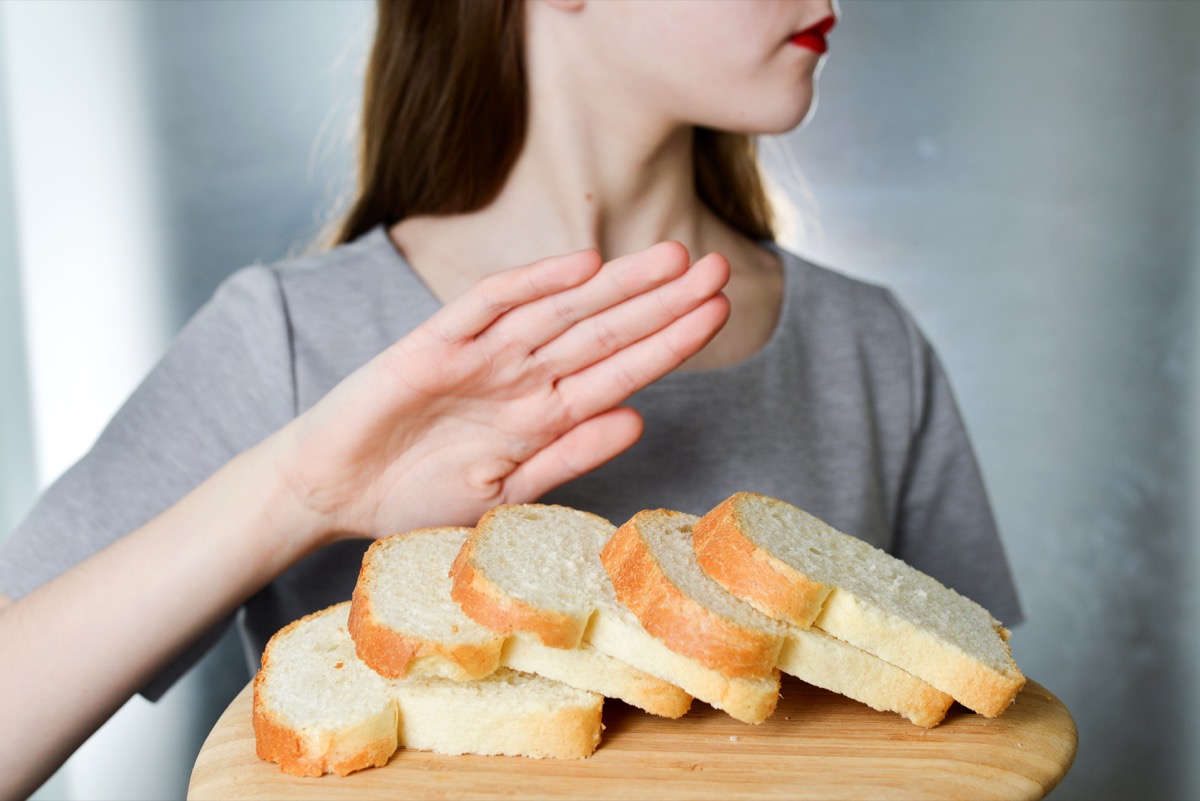 Young girl refuses to eat white bread