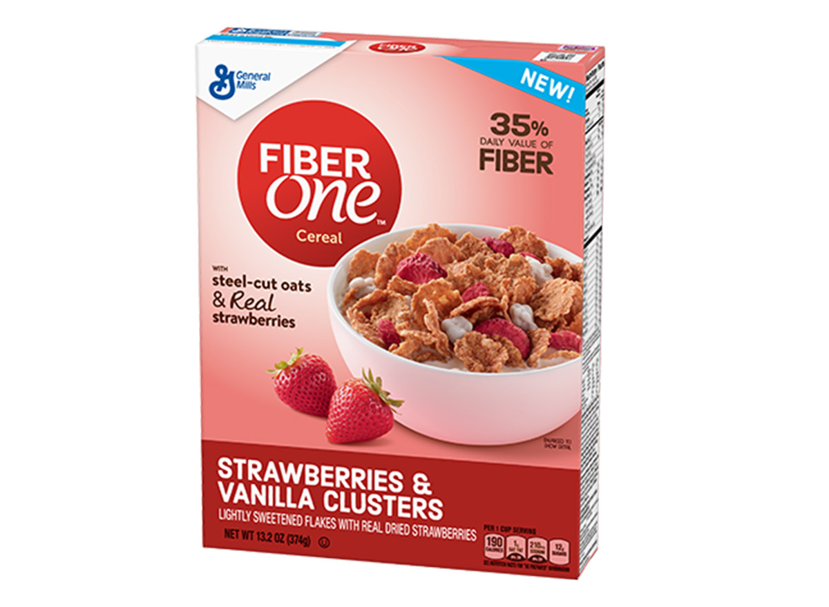 fiber one strawberries vanilla clusters box