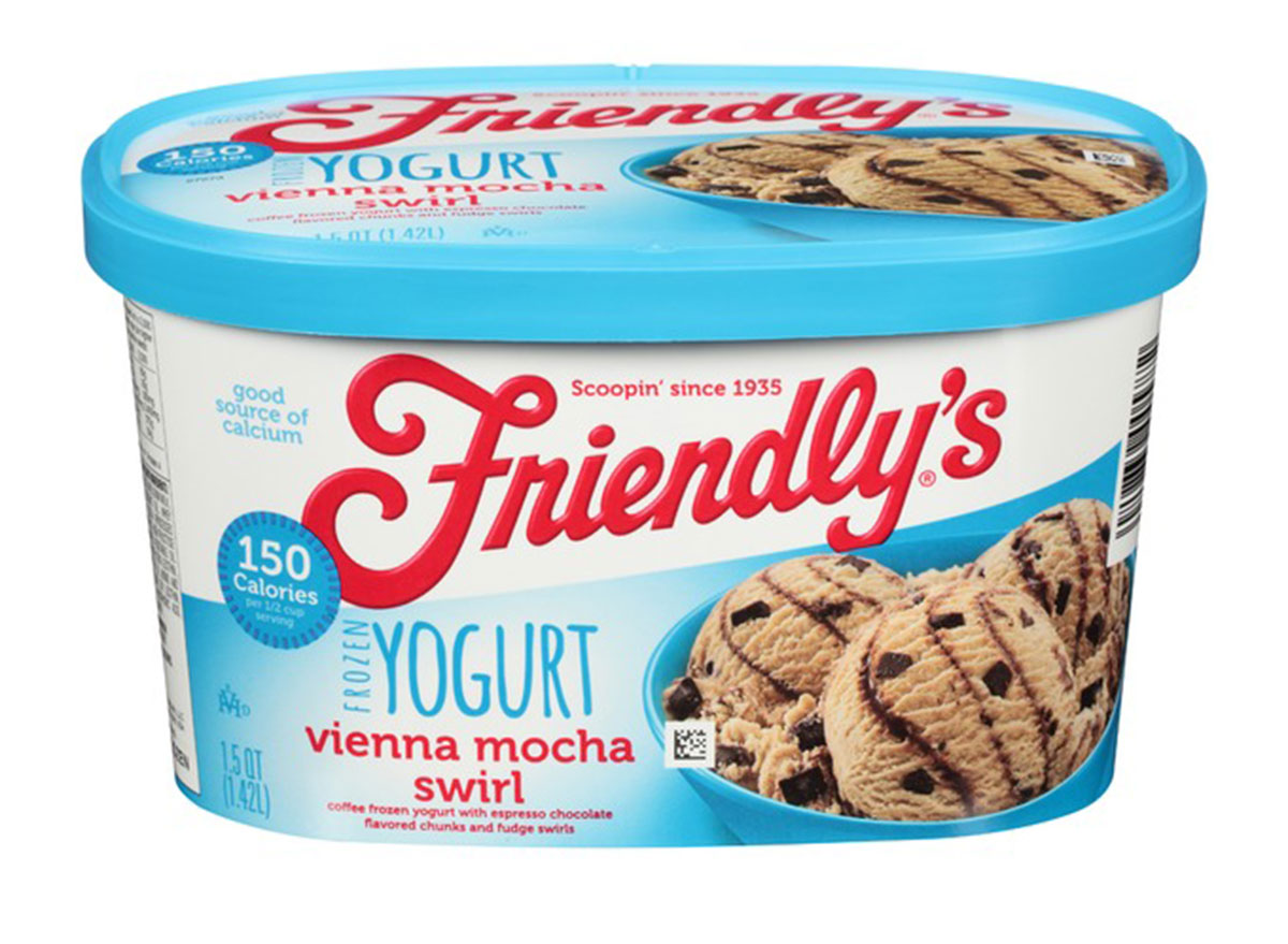 friendlys vienna mocha swirl frozen yogurt carton