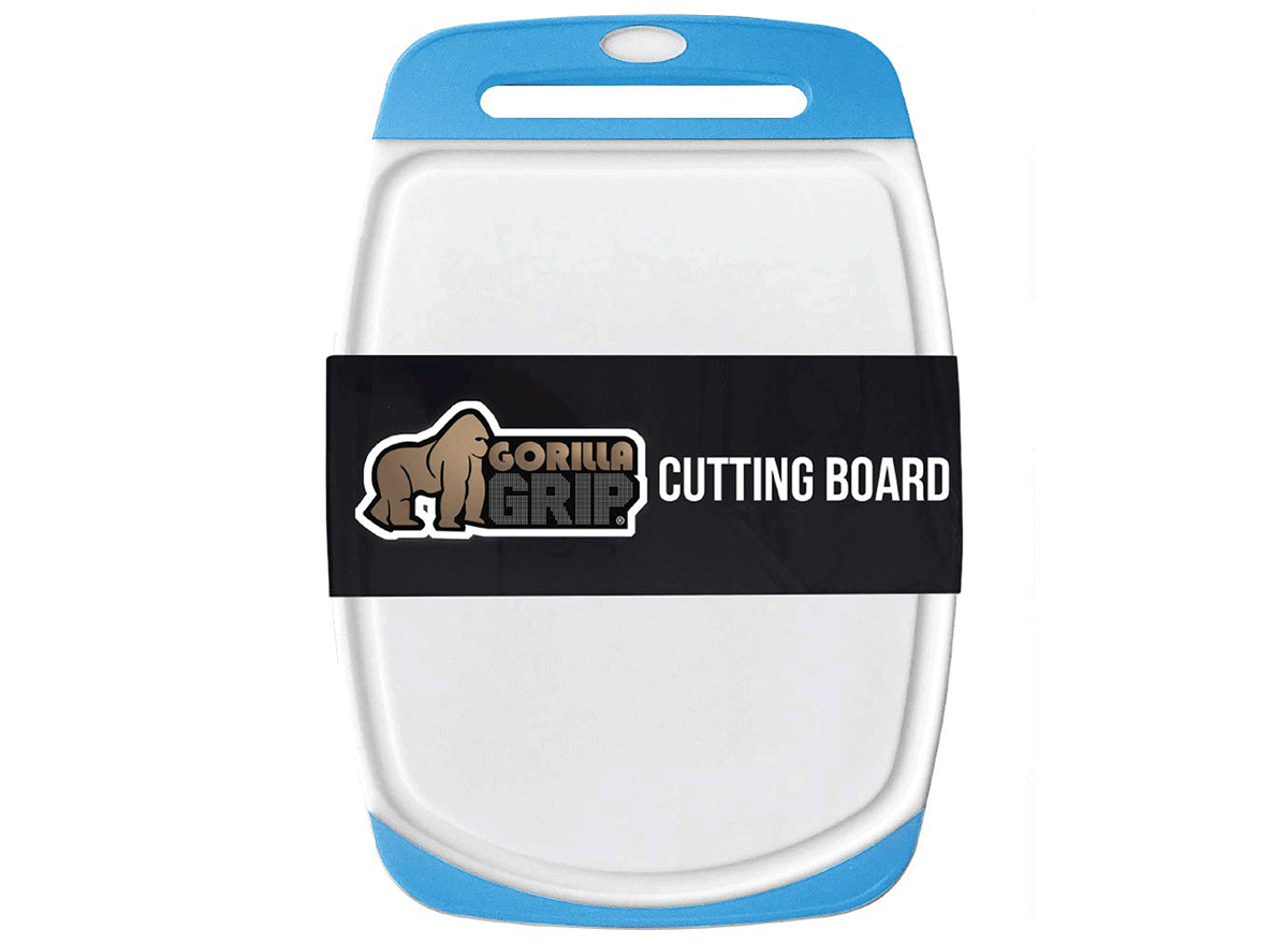 gorilla grip blue and white plastic cutting board