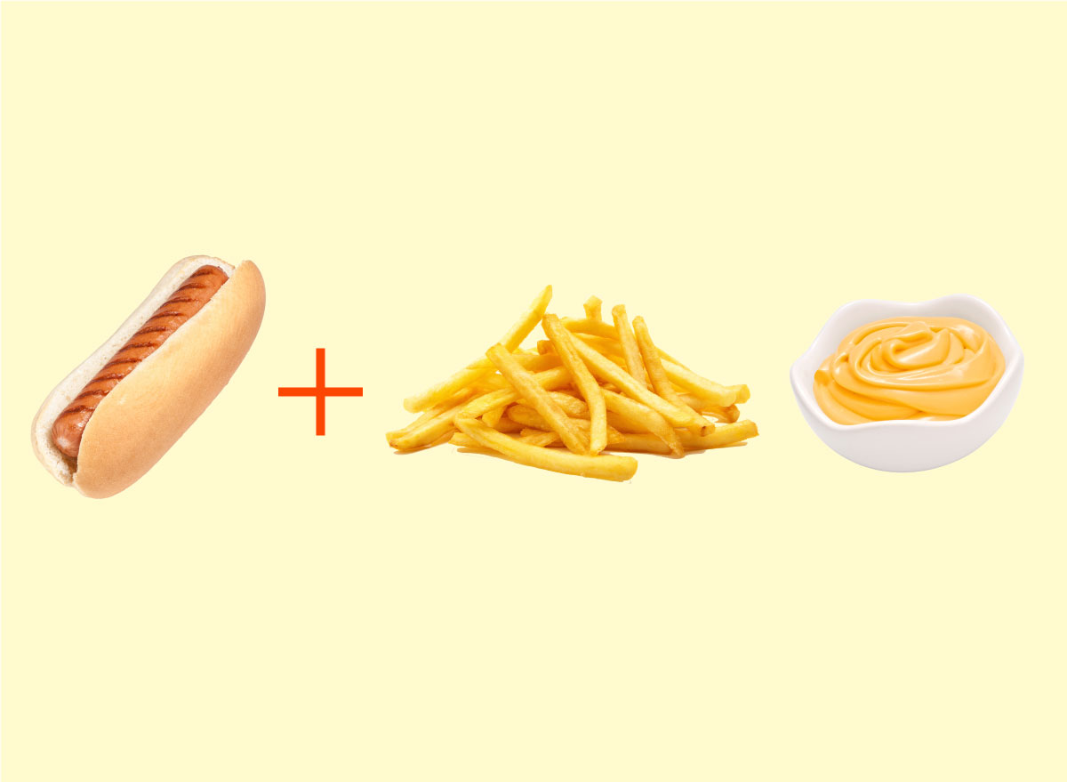 hot dogs fries cheese combo graphic
