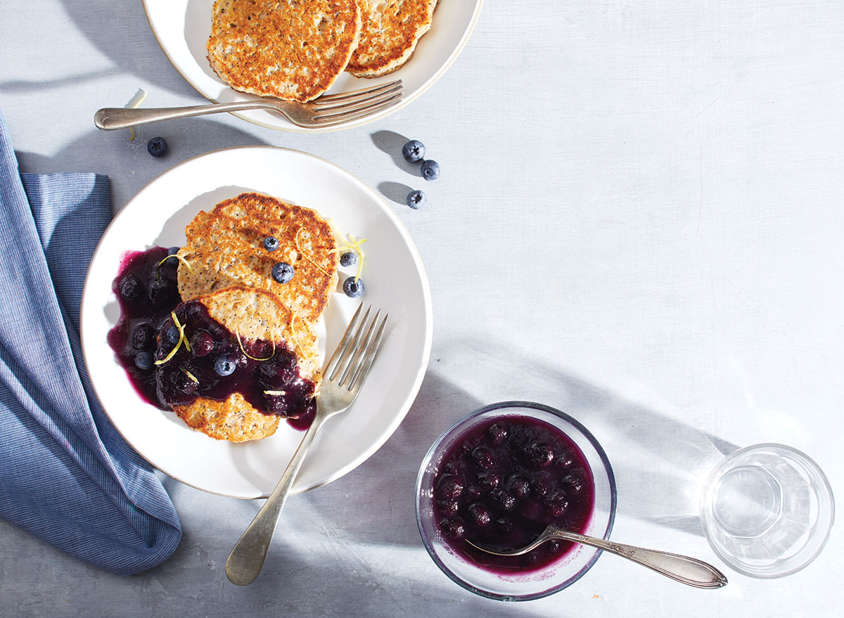 Lemon-Poppy Seed Pancakes with Blueberry Compote — Eat This Not That