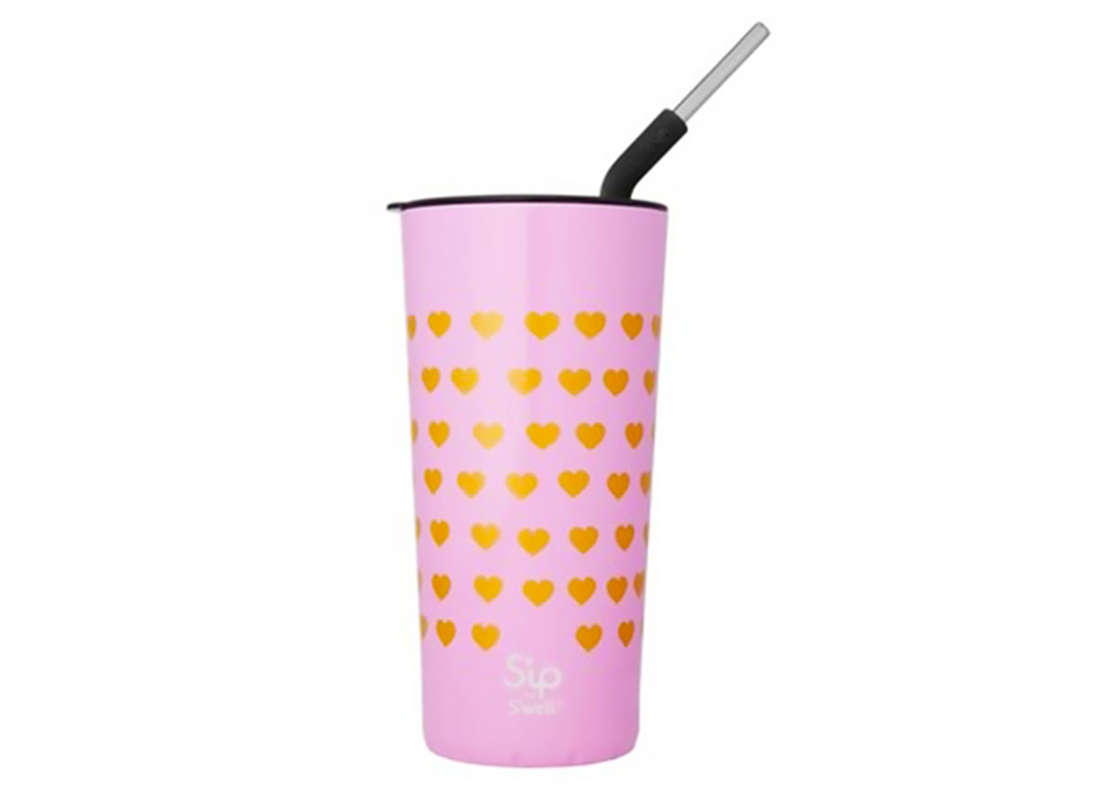 sip swell takeaway tumbler stainless steel straw bubble gum